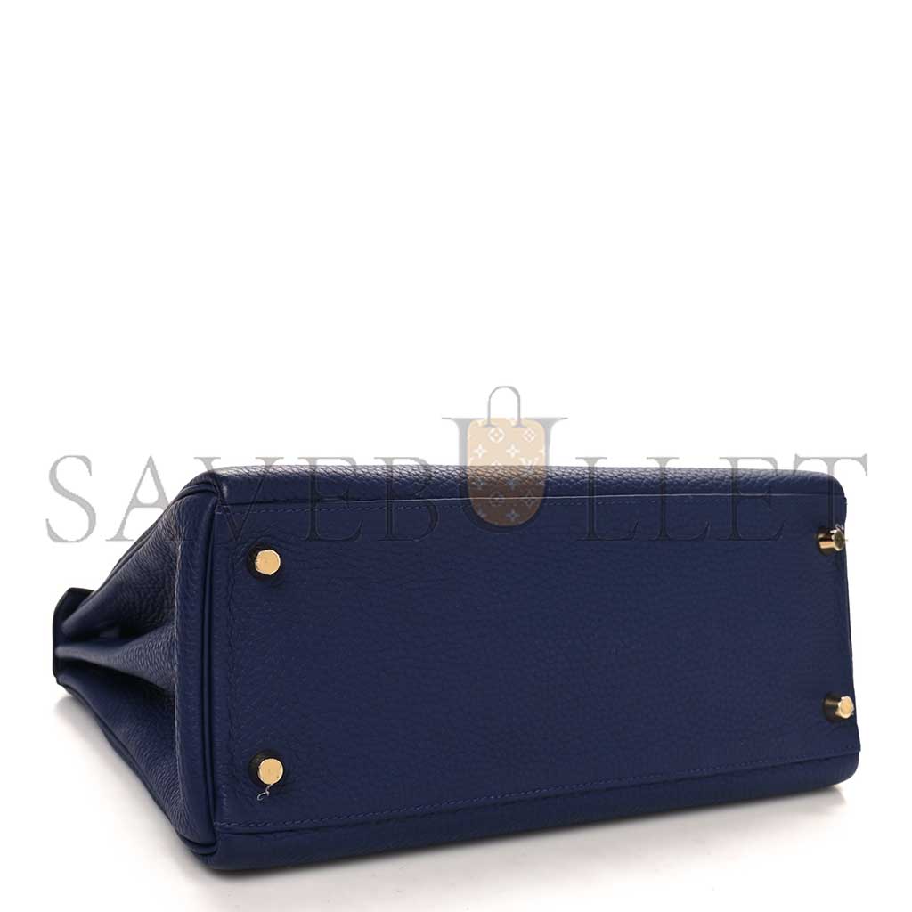 H**mes togo kelly retourne 28 bleu encre (28*22*10cm)